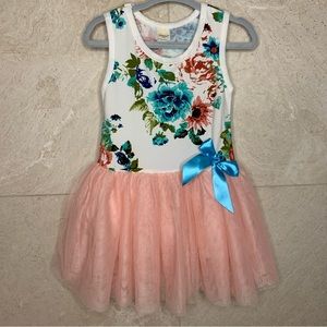Keaiyi Kids Sleeveless Tulle Tutu Floral Dress Girl Size: Small 12-24 Months